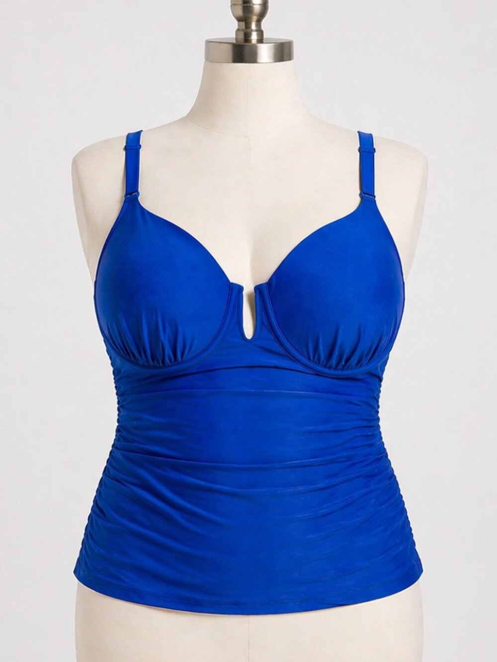 NWT Swim by Cacique Lightly Lined Balconette Swim Tankini Top Blue Size 42G